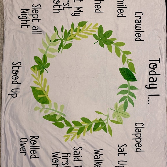 Double Sided Baby Monthly Milestone Blanket Fleece - Picture 3 of 4
